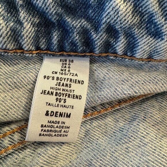 H&M Distressed Light Wash Denim Jeans size 6 - Picture 5 of 6